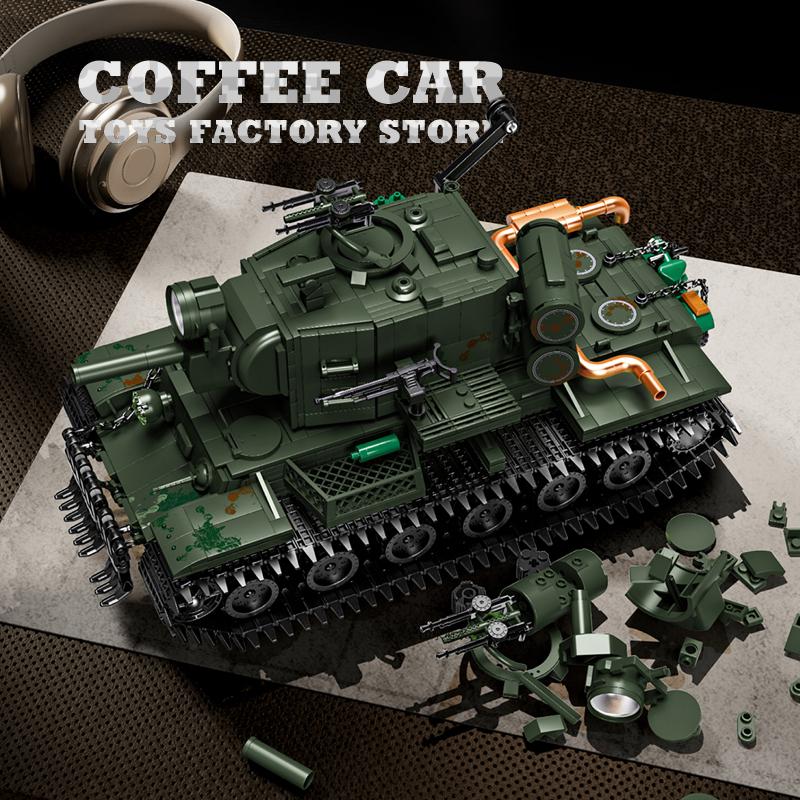 Non-Toxic New Heavy Tank V2 Building Bricks Ww2 Military Panzer Moc Blocks Puzzle Toys Army Soldier Armored Cars Model Birthday Gifts Diy