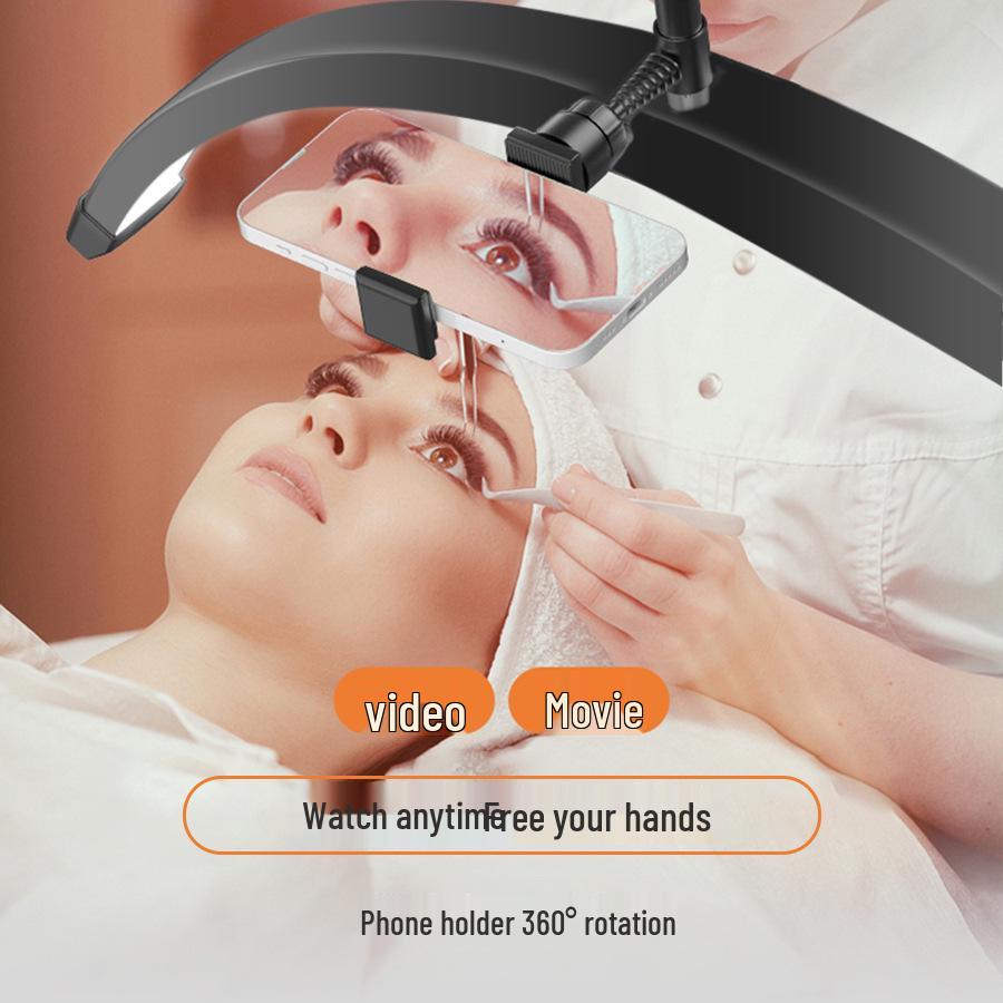 16" Half-Moon Beauty Light 20W with Articulated Arm for Nails, Microblading, Eyebrows, Eyelashes, Extensions, and U-Shaped Light