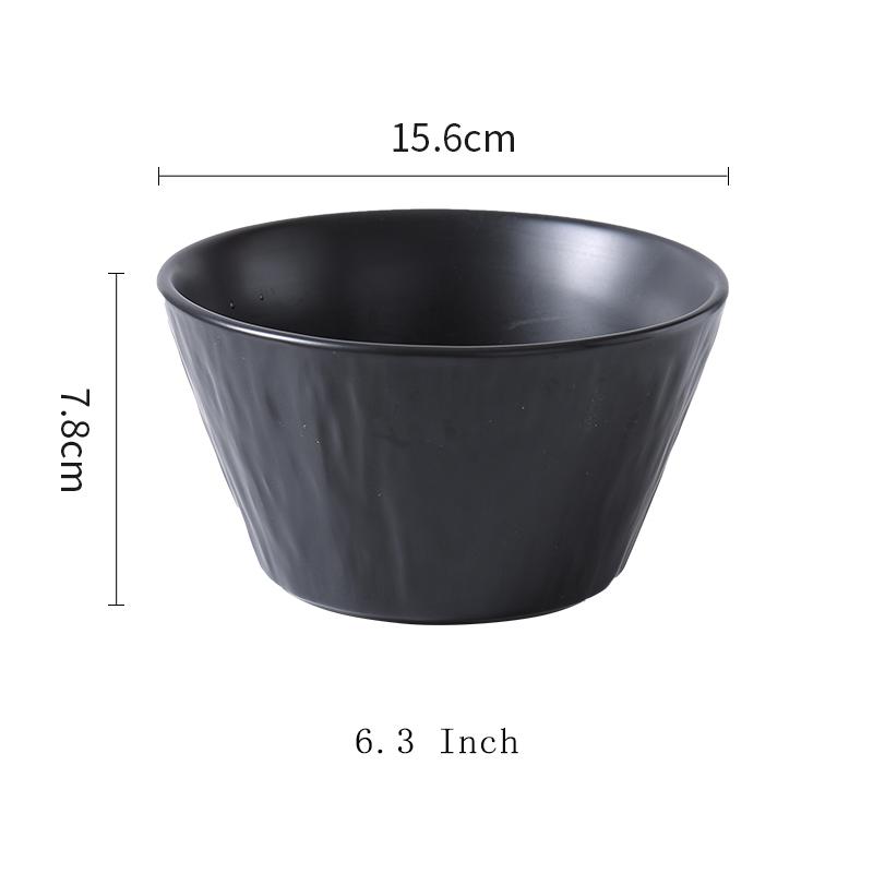 

Ceramic Rice Bowls Household 6.3 Inch Stone Pattern Underglaze Colour Simple Dining Tableware Japanese New Creative Solid Bowl 6.3 inch чорний