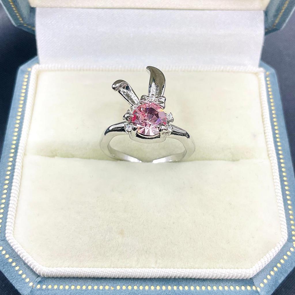 Adorable Bunny Head DIY Ring Setting for 6.2mm Round Moissanite