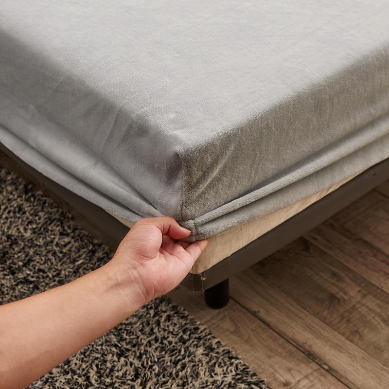 WOSRAT Warm velvet fitted sheet elastic mattress cover winter bedspreads 2 people luxury double bed bedsheet king size 160x200