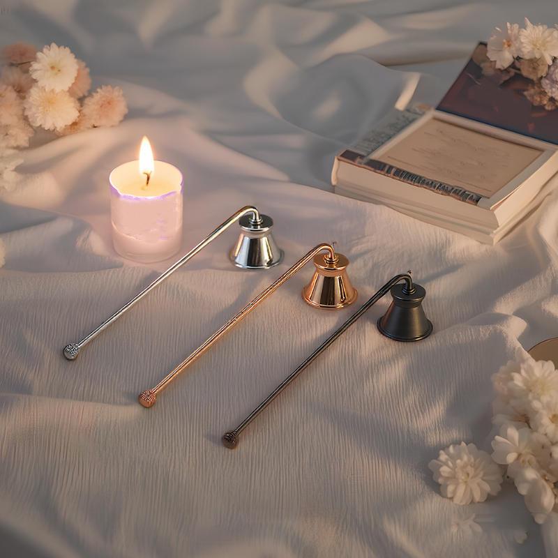 1Pcs Metal Smokeless Candles Wick Bell Snuffer Put Off Flame Tool Cutter Black Gold Rose Silver Decor Candle Snuffer