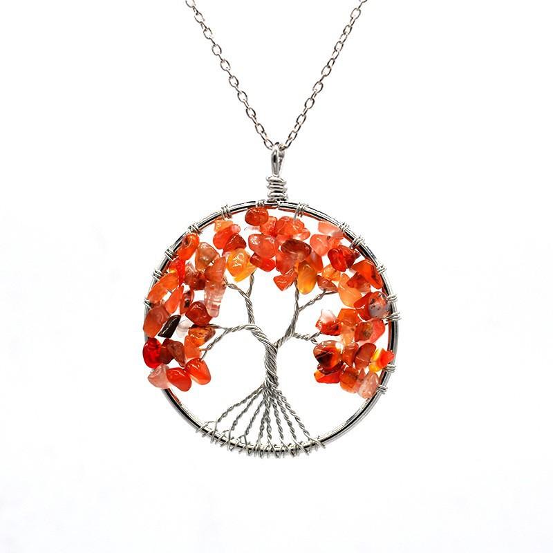 Natural Gravel Tree Of Life Necklace, Fortune Tree Root Necklace N138