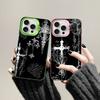Gothic Cyber Sigil Cross Colorful Phone Case For iPhone 17 16 15 14 13 12 11 Pro Max Plus Matte Cover