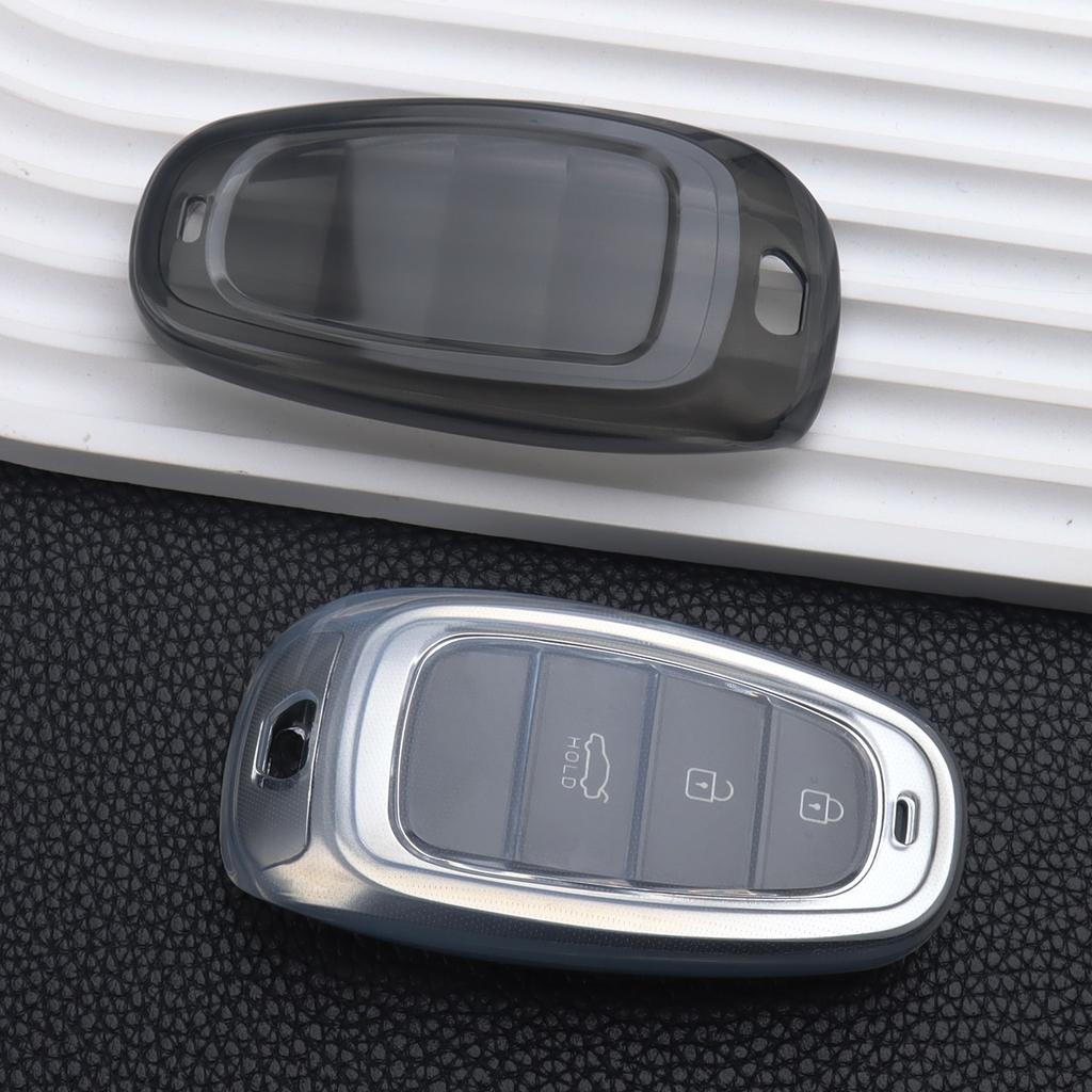Transparent Tpu Car Key Case Cover For Hyundai Tucson L Santa Fe Nexo Nx4 Ioniq 5 Atos Prime Solaris Accessories