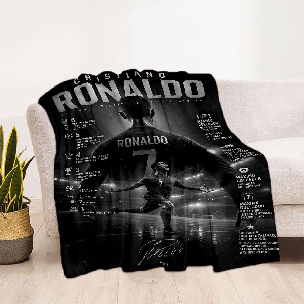 Ronaldo's Legacy Sports Blanket Durable Comfort Great for Seaside Picnics Office Chair Four Seasons Universal Stylish Decor Gifts For Family Or Friend