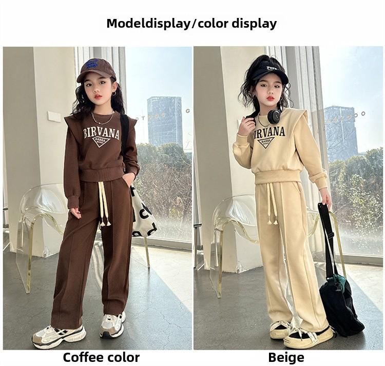 Mädchen Koreanischer Stil Mode Pulloveranzug für Frühling und Herbst - Stilvolle Kinder Sportbekleidung