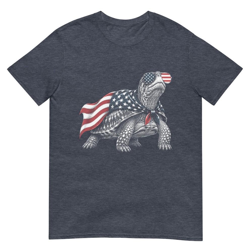 Eastern Box Turtle 4th Of July Us American Flag Patriotic Tshirt