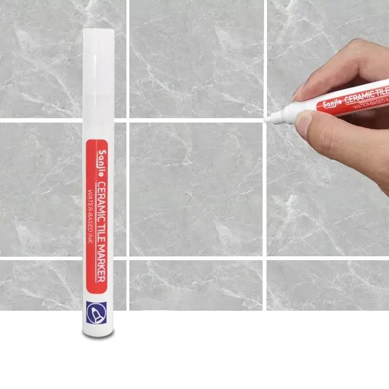 

3 Pcs Waterproof White Marker Pen Wall Seam Repair Tiles Grout Markers Pens Floor Bathroom Decontamination Paint Brush Tools