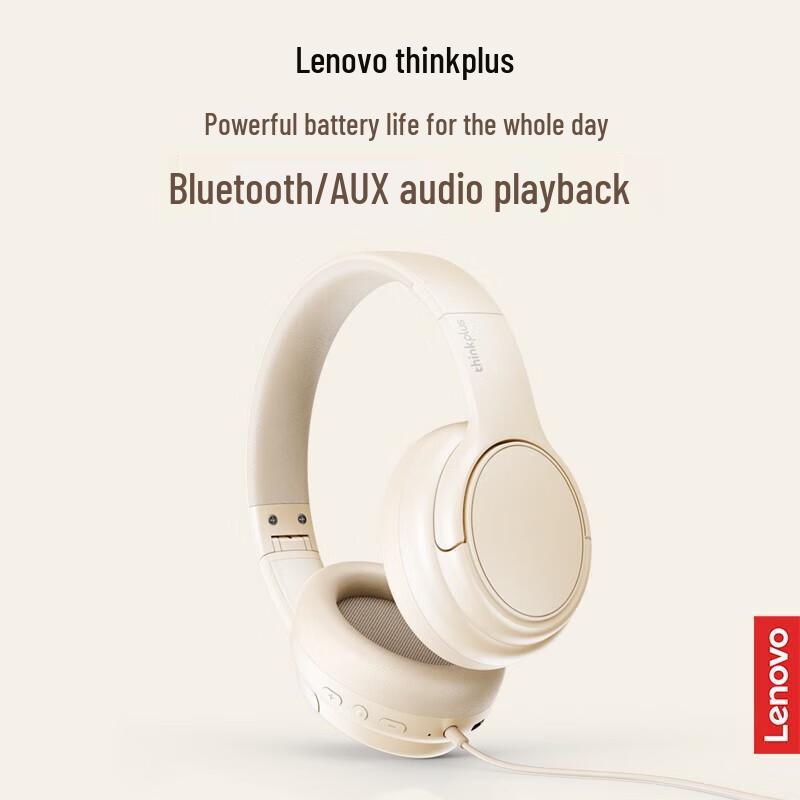 Lenovo TH20 Wireless On-Ear Bluetooth Headphones