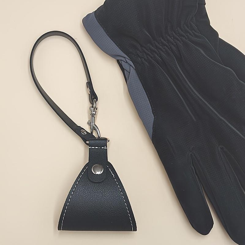 2PCS Portable Vintage Leather Bag Glove Holder Clip with Lanyard Hat Clip for Travel on Bags Outdoor Beach Women Accessories