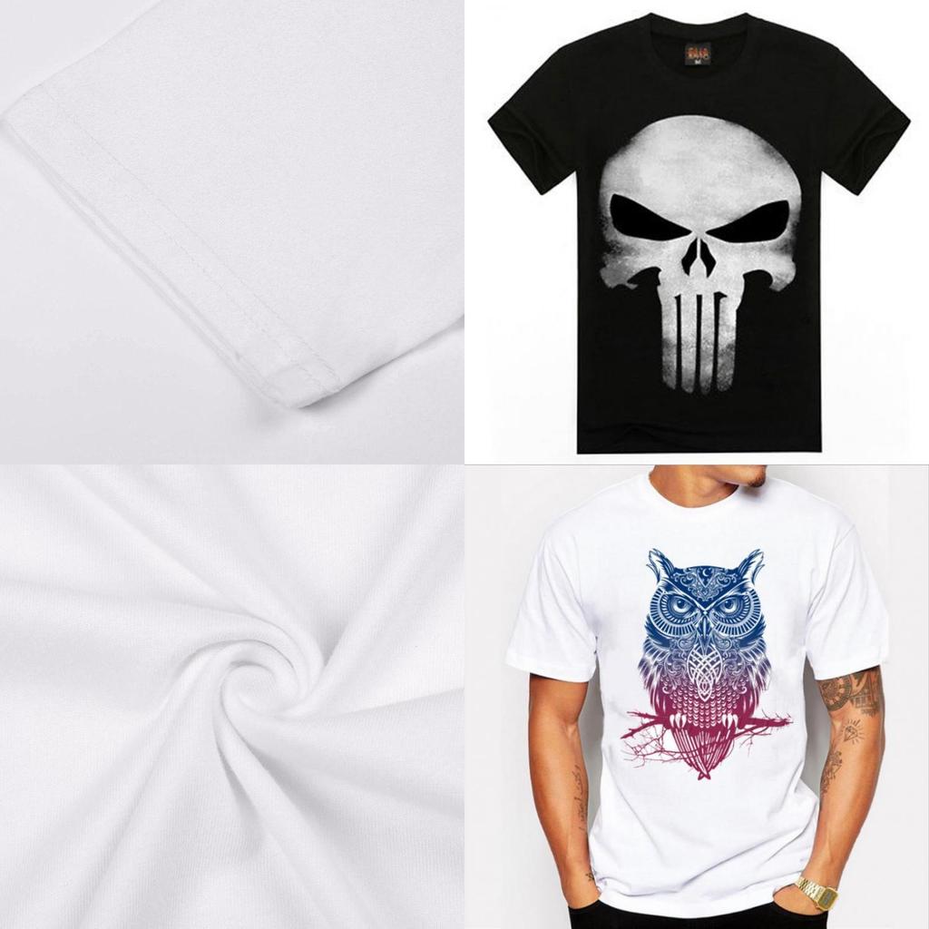 Owl Light Bulb Skull Pattern T Shirt For Men Casual Short Sleeve Printed Fabric Youth Wear