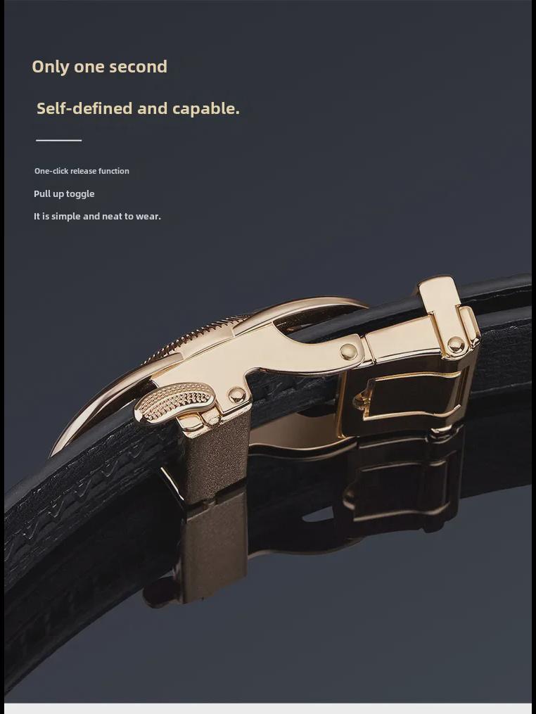 King Paul Men's High-End Genuine Leather Belt - Luxury Fashion Accessory for Young Men