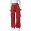 Women’s Retro Straight Leg Cargo Pants with Drawstring Cuffs Loose Fit Elastic Waistband Utility Trousers for Daily Wear