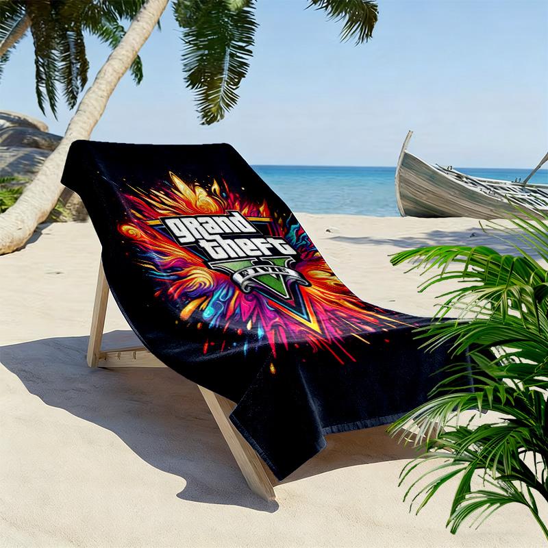 Vibes Vice City beach towel Outdoor camping soft Absorbent bath towel quick-drying swim towel Outdoor pool towel Comfort beach towel printing
