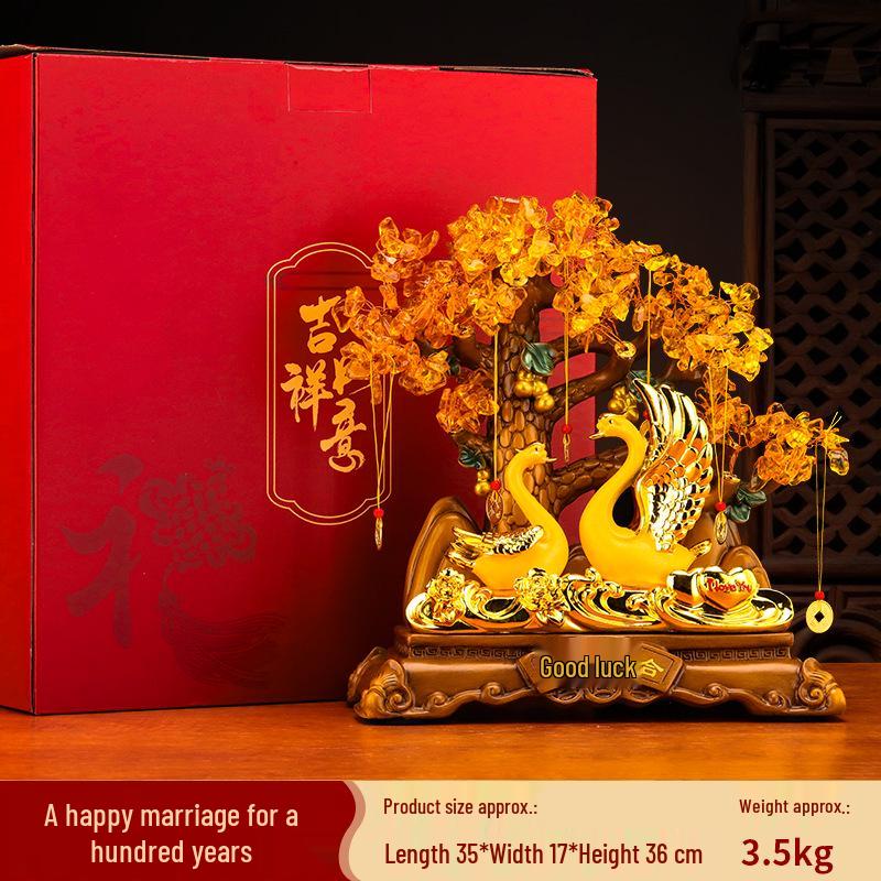 Century of Harmony Wedding Ornament: Elegant Gift for Friends & Newlyweds - Perfect for Living Room, Entrance, or Wine Cabinet Décor