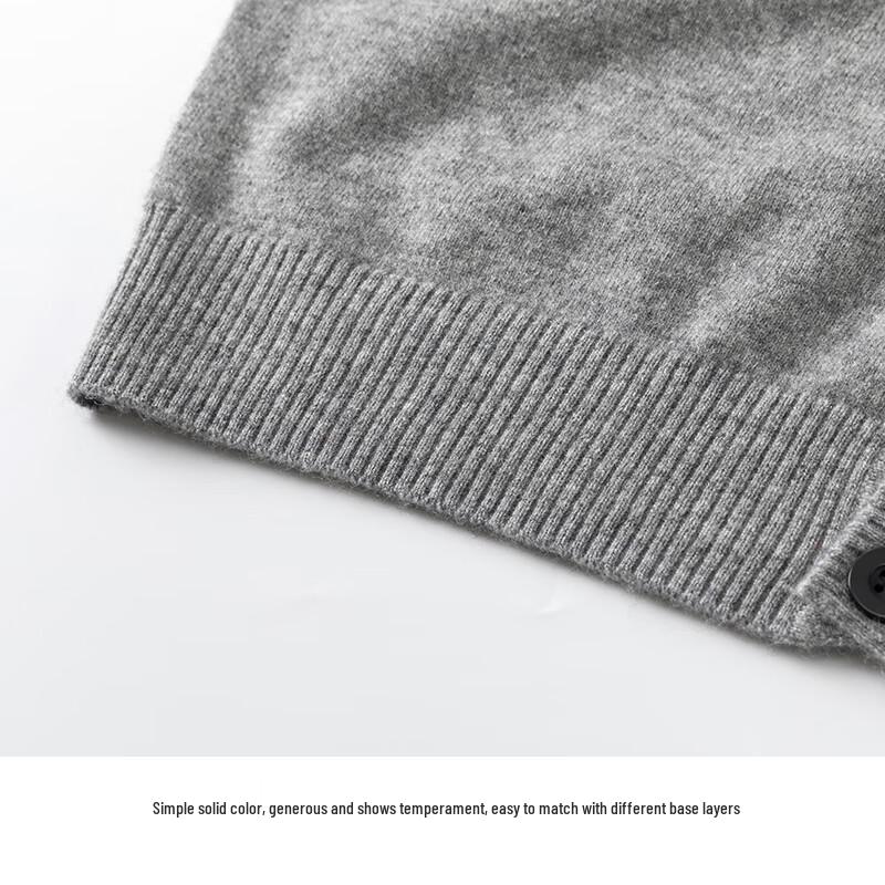 Hengyuanxiang Men's Pure Cashmere V-Neck Cardigan