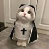 Three-Dimensional Modeling Nun Style Headwear Dress Up Cosplay Pet Costume Set Halloween Dog Transform Clothes