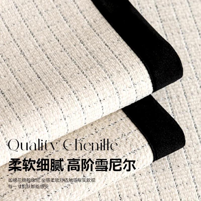 Luxury Sofa Cover High-Quality Chenille Non-Slip Black Edge Sofa Cushion Friendly One-Piece Couch Protector Fits Armchairs