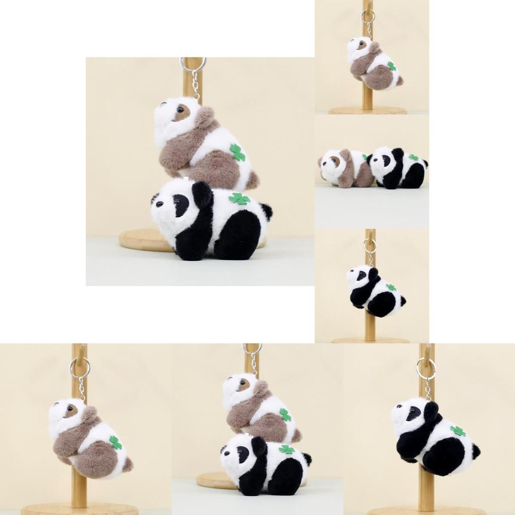 Cute Authentic Panda Plush Toy Keychain Soft Pp Cotton Filled 12cm Tall