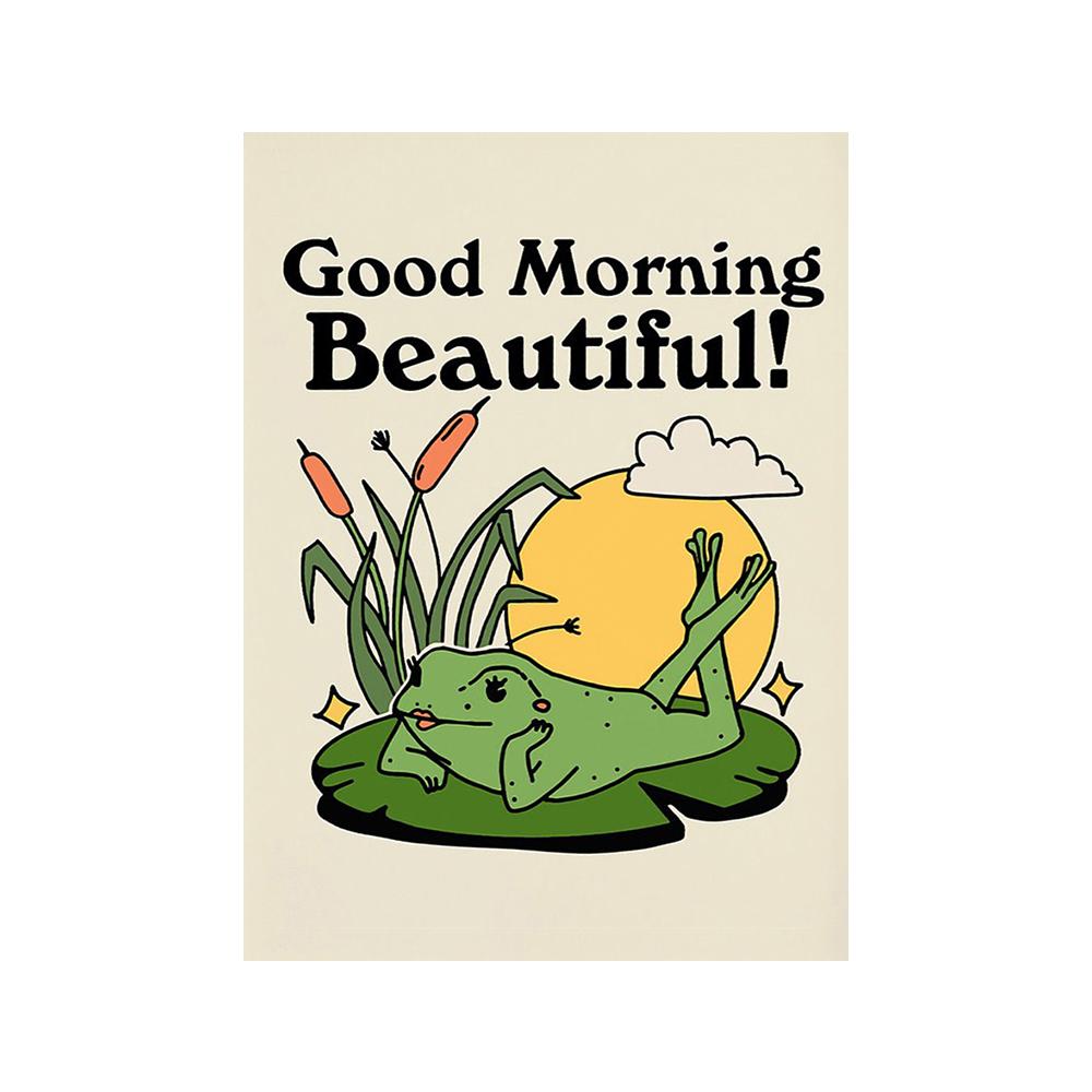 You're Definitely a Funny Poster with Retro Fungi from the '70s, Fancy Hippies, Ball, Dancing Frogs, Canvas, Painting, Wall Art Photography