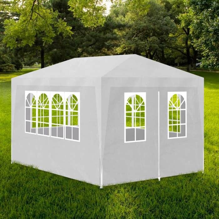 Tonnelle de jardin/ Pavillon de Jardin/Tente de réception Chapiteau Blanc 3x4m 90334