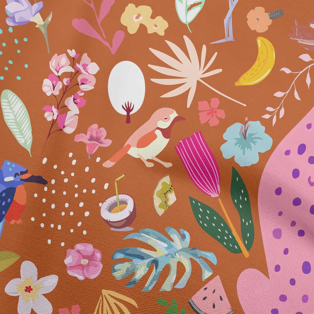 oneOone Cotton Flex Forest Green Fabric Tropical Animal Sewing Craft Projects Fabric Prints By Yard 40 Inch