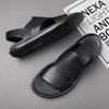 Fashion Concise Men's Sandals Solid Color Leather Men Summer Shoes Casual Comfortable Open Toe Sandals Soft Beach Footwear Male Shoes