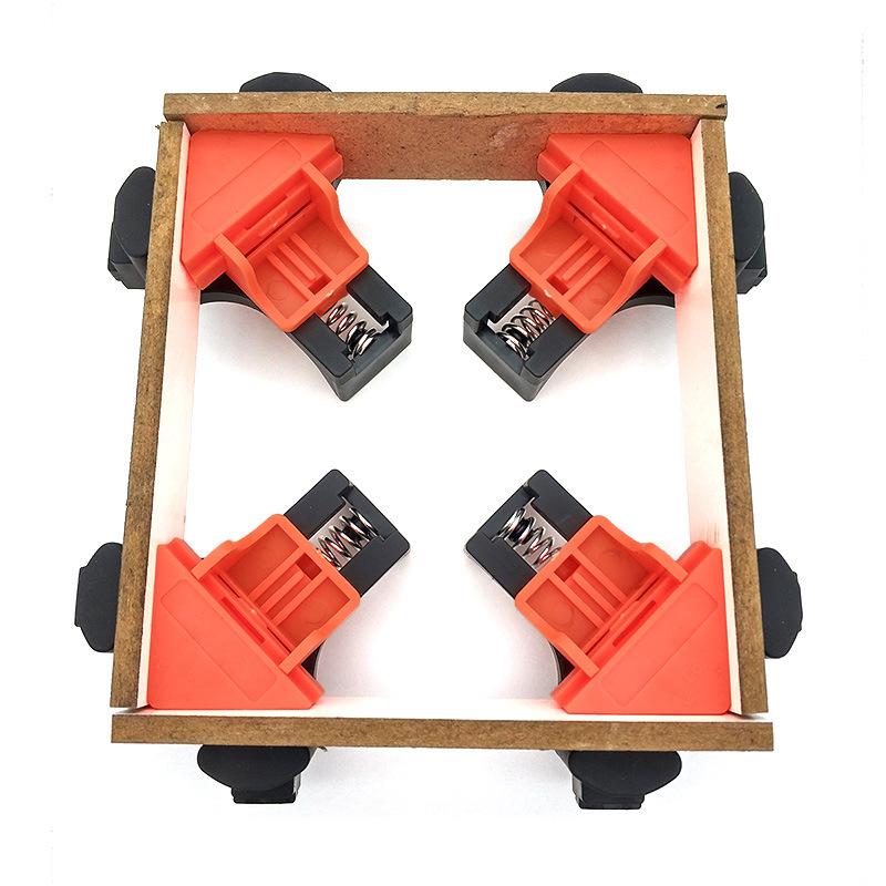 Woodworking 90° Right Angle Clamps Adjustable Spring Corner Fixers for Photo Frame Cupboard DIY Drilling Positioning