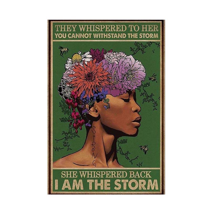 

Винтажная художественная картина с цветочной девушкой на холсте, модный слоган, постеры для парикмахерской и принты, настенная художественная картина для гостиной, домашний декор 50x70cm No Framed