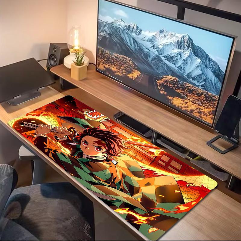 Demon Slayer Kimetsu no Yaiba Print Cushion Non-slip Laptop Tablet Big Mousepad XXL Mat Mini PC Playmat With Lock edge