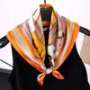Elegant Women's V-Pattern Satin Silk Scarf