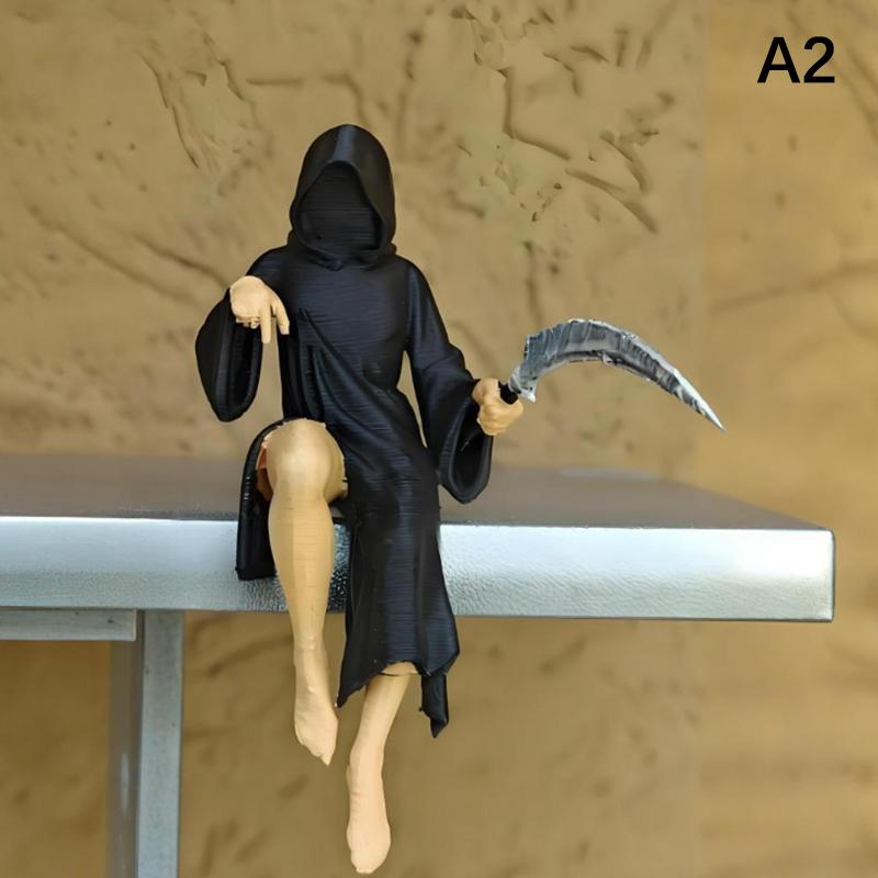 

Готическая фигурка Сестер Смерти Мрачный Жнец Скульптура для книжной полки 3D-печать Жуткие статуэтки с косой Настольные украшения Хэллоуин