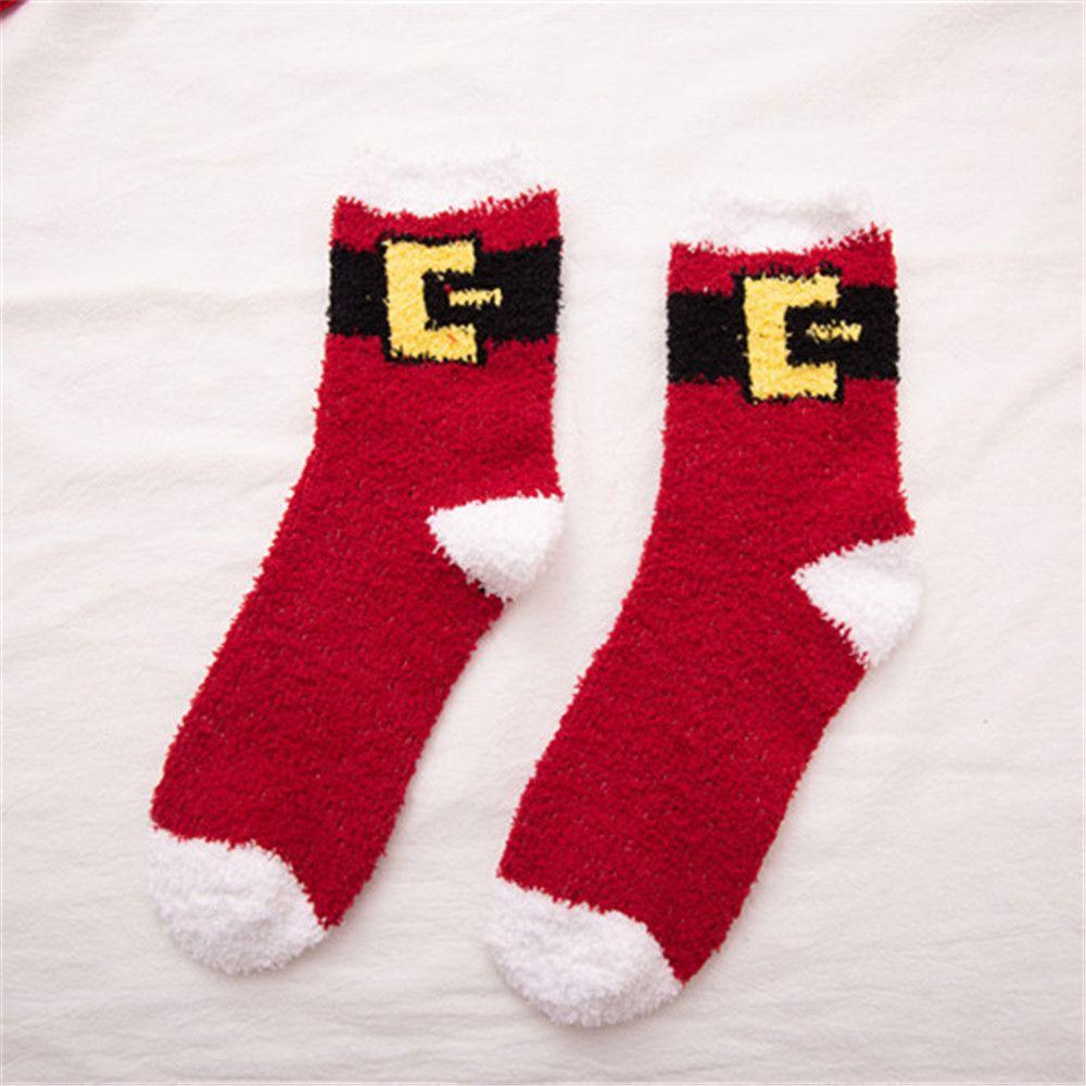 Christmas Women's Socks Coral Fleece Floor Cute Socks Winter Warm Fluffy Floor Socks Xmas Gifts