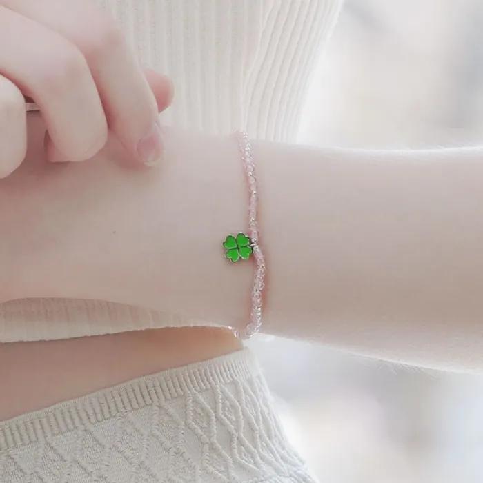 Bonbo Neon Enamel Silver Cute Motif Charm Beads Mix Bracelet