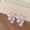Pastel Style Two Wearing Cherry Blossom Bead Earrings Gentle Temperament Sweet Atmosphere Earrings Exquisite Design Earrings Women