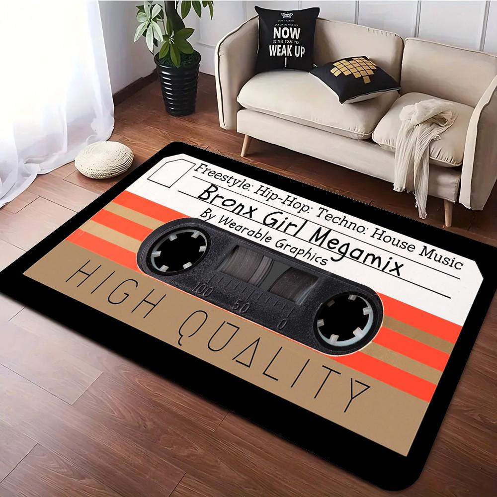 

Модный ковер в стиле музыкального радио для гостиной, спальни, противоскользящий коврик, моющийся и устойчивый к пятнам ковер, доступный в различных 40x60cm16x24in