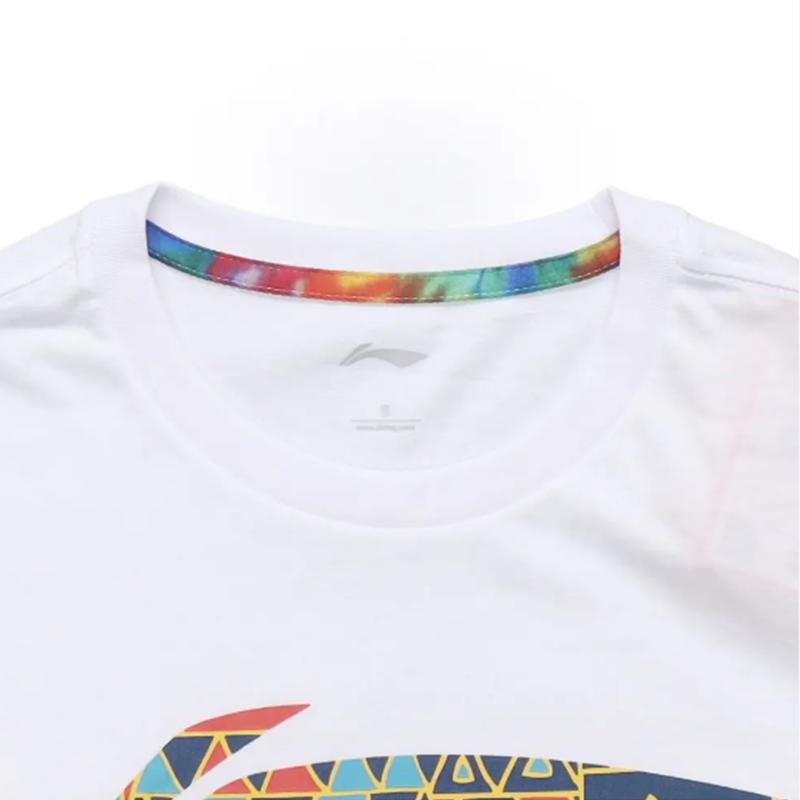 Li Ning Logo Printed Letter Round Neck Short Sleeve Casual Sports Suit Unisex suit White Black AHSUA19-1+YAPV001-1
