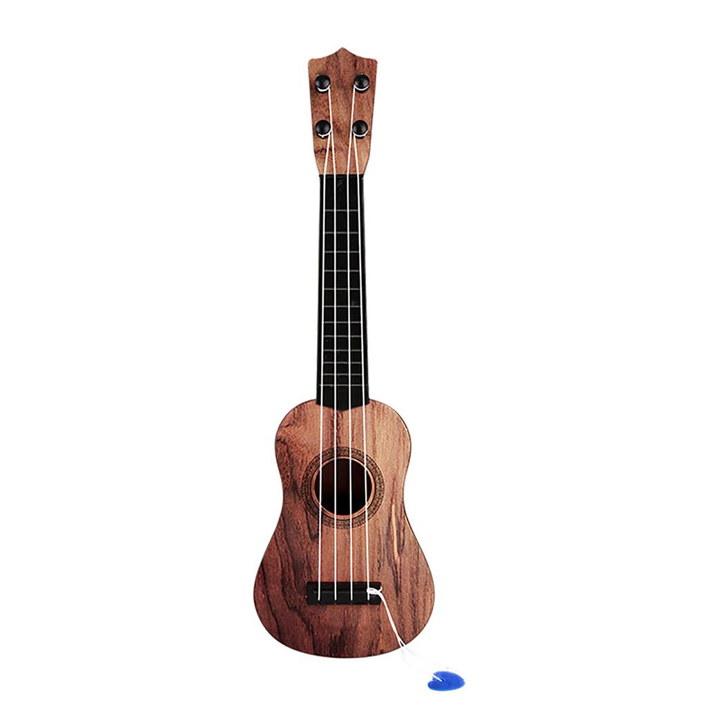 Ukulele Toy Plastic Playable 4 Strings Educational Children Ukulele for Boys Girls Birthday Gifts Dark Color