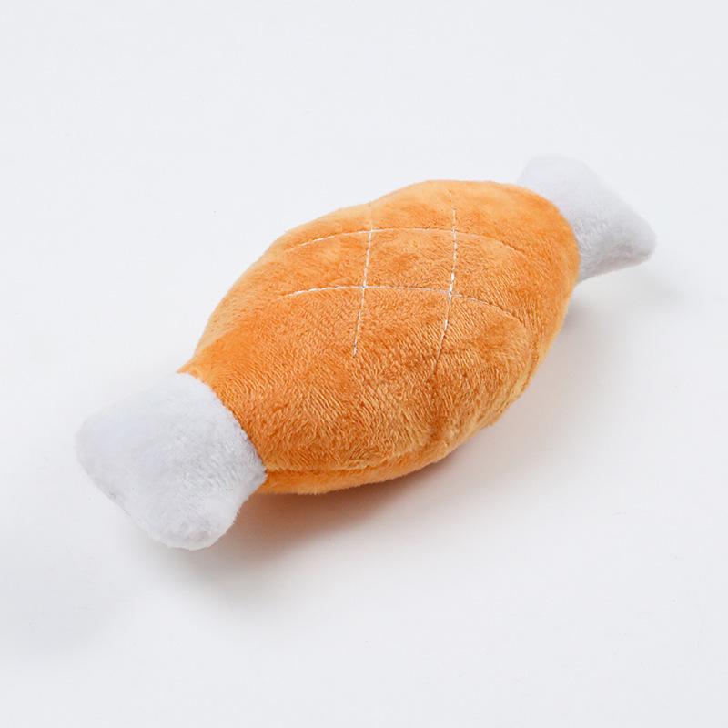 Plush Squeaky Chicken Leg Dog Toy - Tear & Bite Resistant Interactive Pet Training Tool