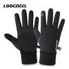 Loogdeel Waterproof Cycling Outdoor Sports Running Motorcycle Ski Touch Screen Fleece Gloves Winter Warm Full Fingers