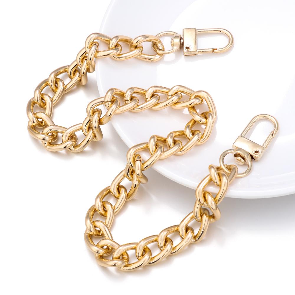 Metal Aluminum Bag Chains Gold Silver Color 40/60/80/100cm Replacement Bags Strap Extended Link Chain Garment Accessories