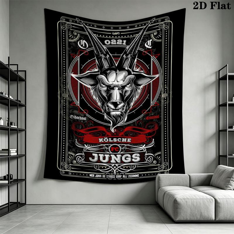 FC KÖLN Wall Tapestry Aesthetic Wall Hanging Printed Fabric Blanket Decorative Tapestries for Bedroom Living Room Home Decor