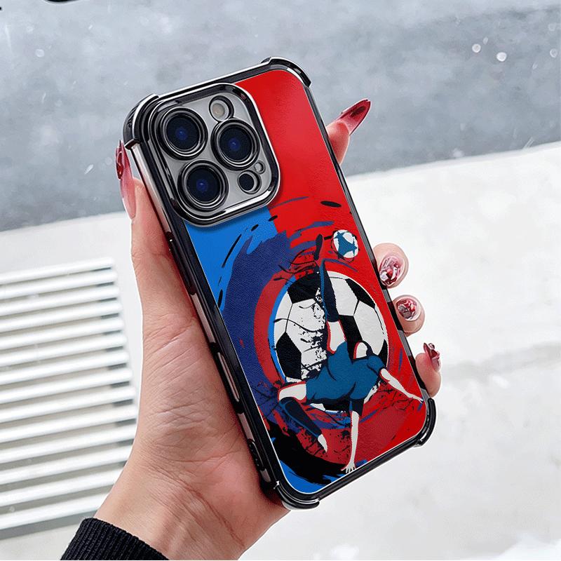 Football Soccer Ball Design Plating Phone Case For Xiaomi Poco X5 X6 X7 X8 Pro Max F8 Ultra F7 M8 M7 M5S Redmi 15C 15 14C 13C 13