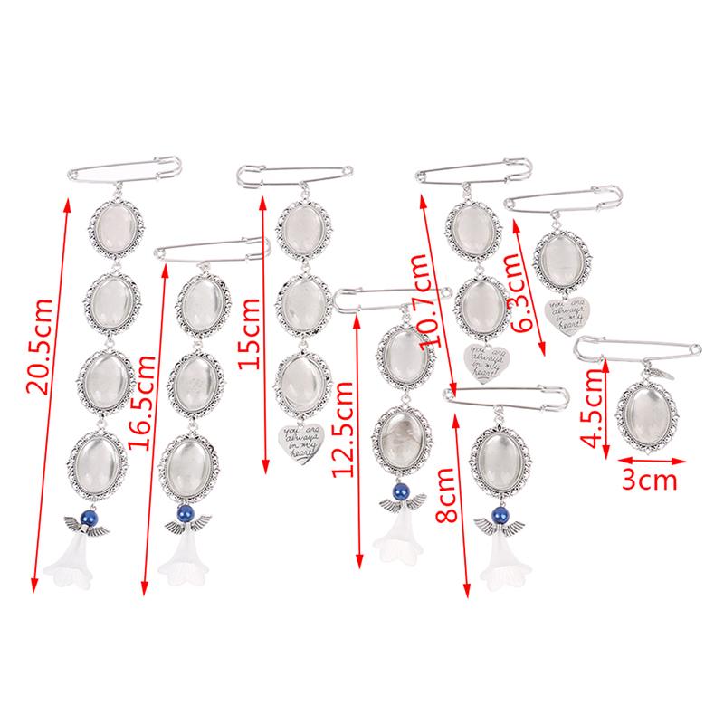 Wedding Bouquet Photo Charm Diy Pin Brooch Lacy Frame Charm Oval Picture Frame