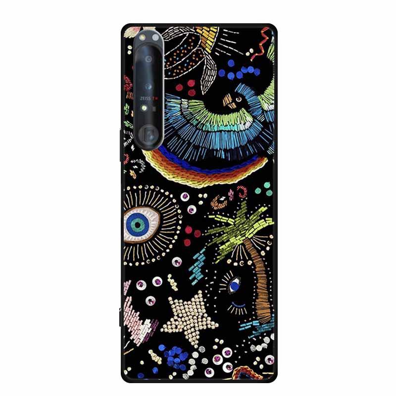 Embossed Color Painted Soft Case with Textured Design for Sony 1 IV Phone