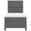 Box Spring Bed with Headboard Dark Gray 90 X 200 Cm Fabric
