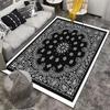 Paisley Bandana Black and White Carpet Non-slip Rug Suitable for Living Room and Bedroom Sofas