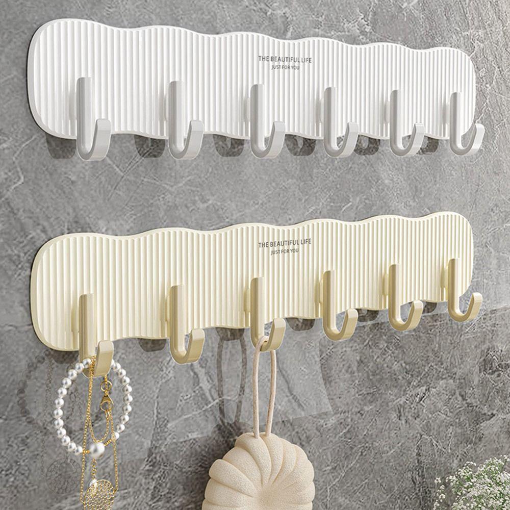 Wall Mounted Six Rows Hooks Heavy Duty Kitchen Storage Hook Towels Robe Hook  Home Organization
