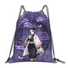 Custom Demon Slayers Drawstring Bags Women Men Lightweight Kokushibo Sports Gym Storage Backpack
